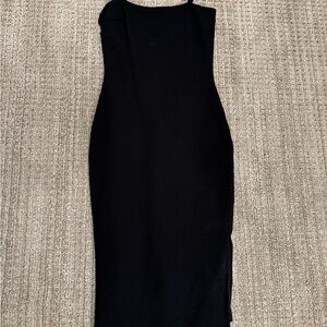 Lulu's Elegant Black Midi Dress